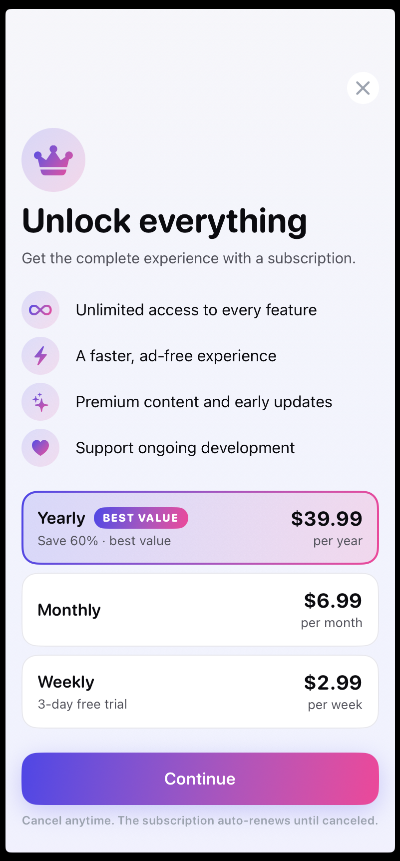 Plant Pal — paywall / subscription